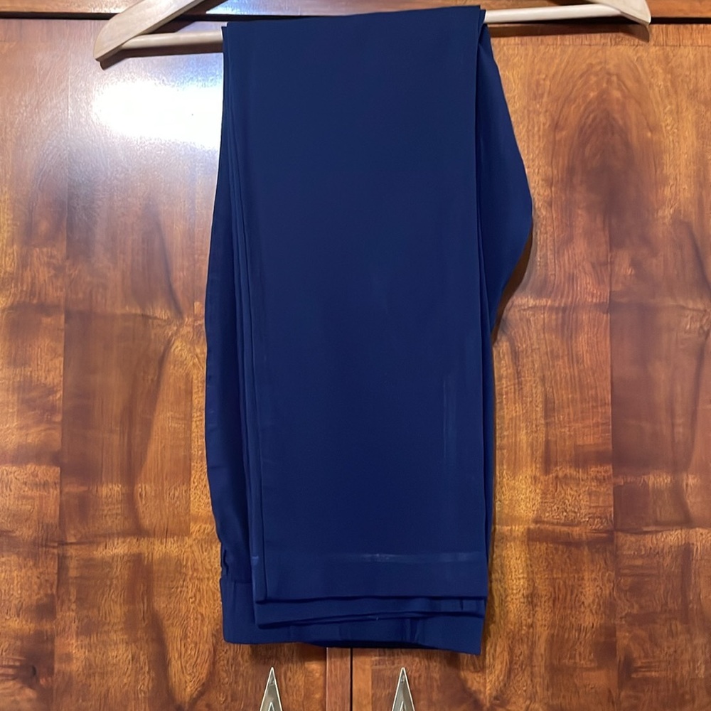 Rafaella Comfort Pull-On Dress Pants Size 14 Navy Stretch Work Viscose Slim - Picture 8 of 12